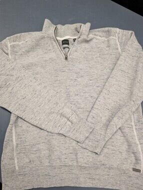 J.B. Holt "The Jefferson" 1/4 Zip Knit Pullover Sweater Gray Heather Men's L
